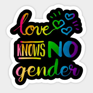 Love Knows No Gender LGBT Pride Sticker